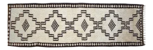 Hand-Knotted Kurdish Runner Rug . Tribal Herki . Pure Natural Undyed Wool - 3′4″ × 10′7″