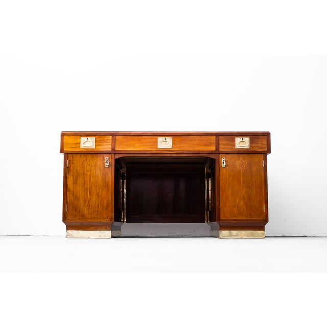 Art Nouveau Men's Desk and Armchair by J. W. Müller, 1905, Set of 2 For Sale - Image 4 of 18