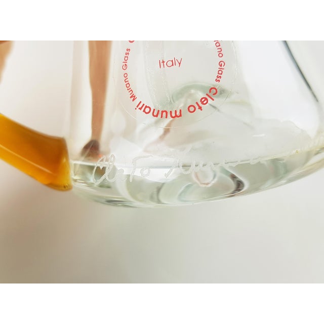 Orange Orange and Clear Murano Glass Bottle with Silver Cork from Cleto Munari, 1990s For Sale - Image 8 of 9