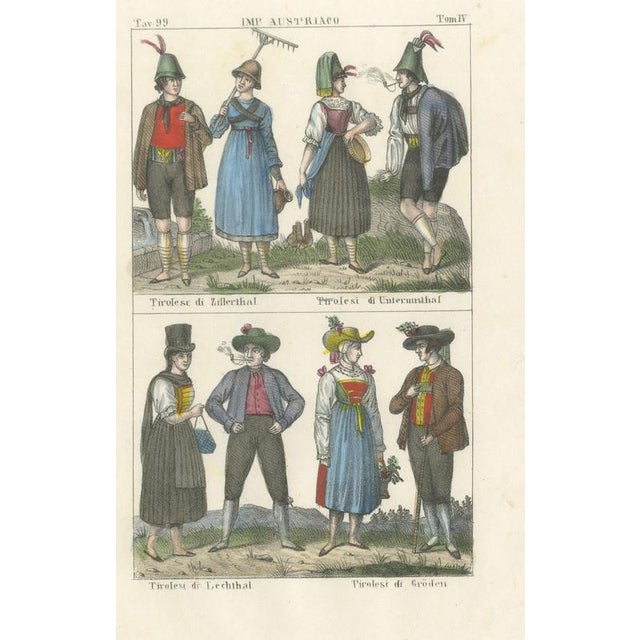 Blue Tyrolean Costume of the Zillertal, 1842, Paper For Sale - Image 8 of 8
