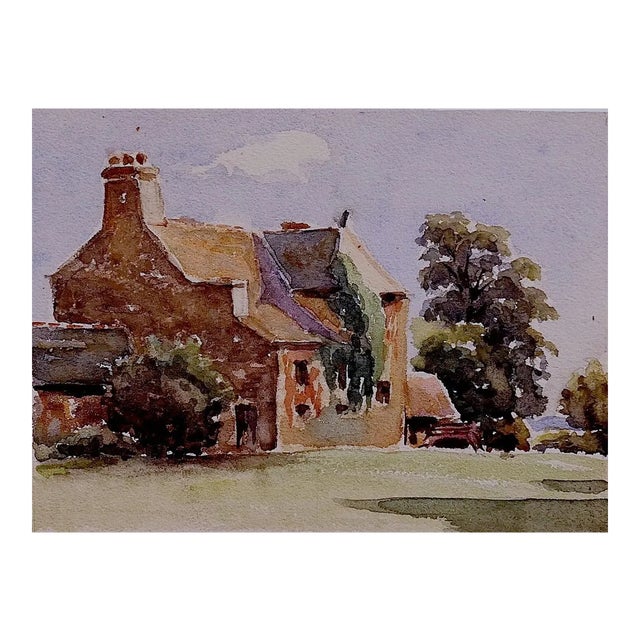 Unknown - Village House - Original Ink and Watercolor - 1890s For Sale