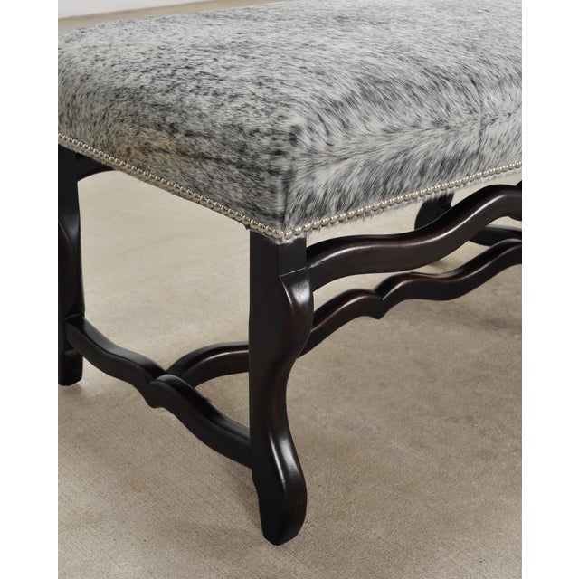 Ralph Lauren "Os De Mouton" Leather Cowhide Upholstered Bench For Sale - Image 9 of 18