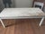 Large antique table, white patina, large top, seating for 10.