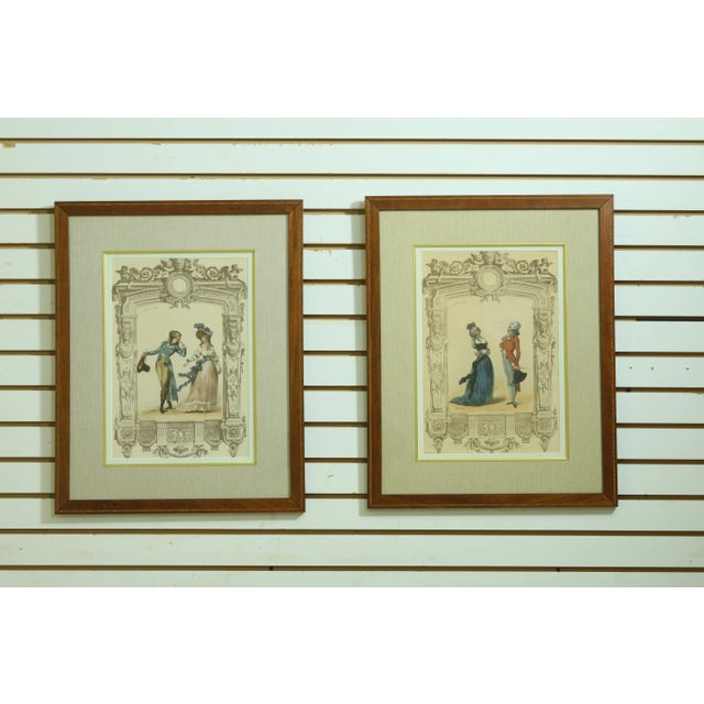 Vintage Classical Colored Engraving Fashion Prints - a Pair For Sale - Image 12 of 12