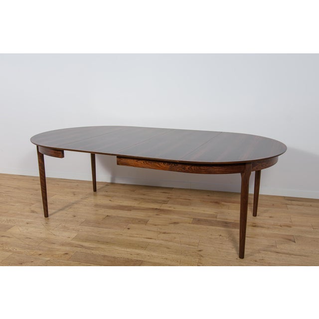 Brown Mid-Century Round Rosewood Extendable Dining Table, Denmark, 1960s For Sale - Image 8 of 18