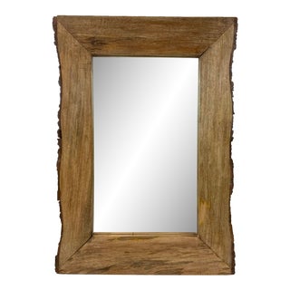 Organic Modern Rustic Live Edge Wall Mirror For Sale