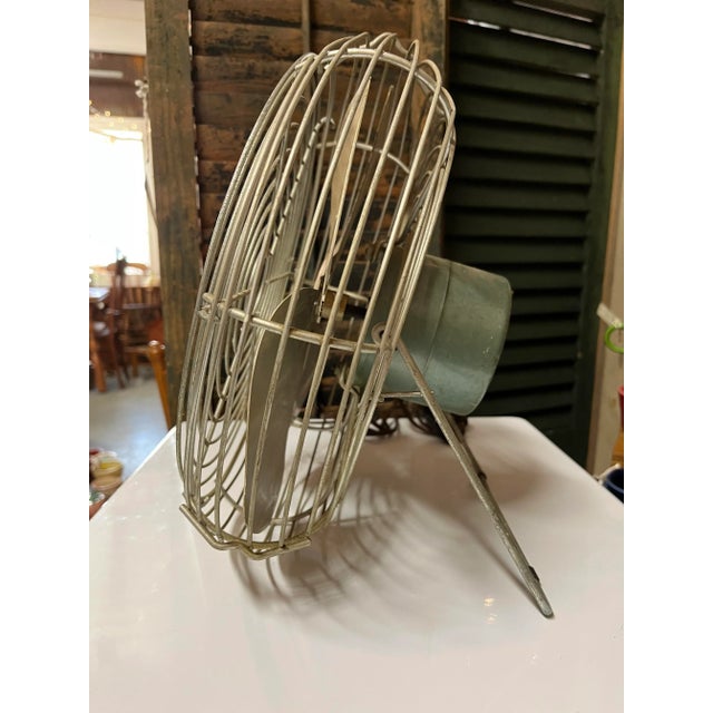 Tabletop fan with original electric wiring -- that works! Perfect mid-century piece to cool you down on hot summer days....
