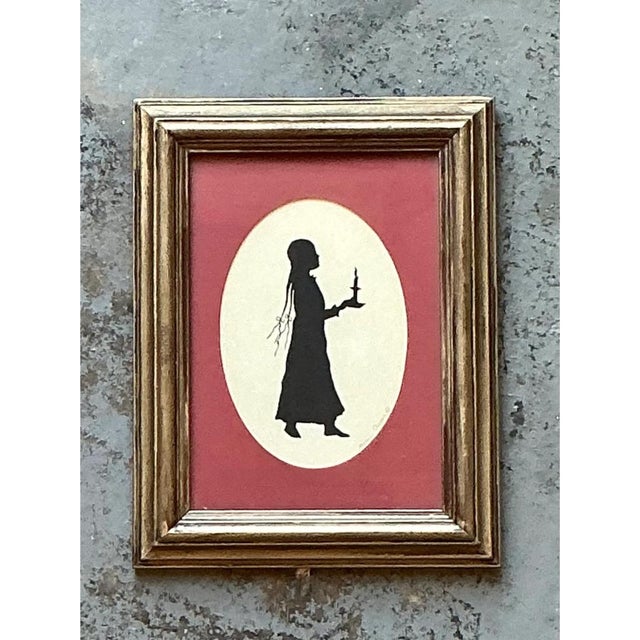 Vintage Silhouette Portrait of Woman in Gold Frame For Sale - Image 11 of 12