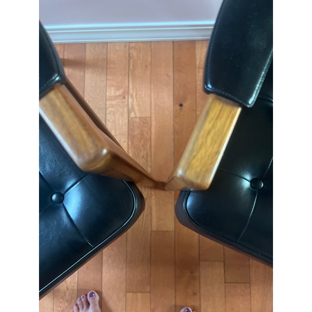 Set of 2 Mid-Century Modern Dining Chairs in Teak & Naugahyde by Svegards Markaryd, Sweden, Circa 1960's For Sale - Image 9 of 16