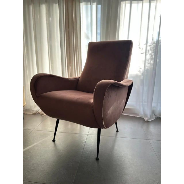 Pink Vintage Powder Pink Armchair, 1960s For Sale - Image 8 of 9