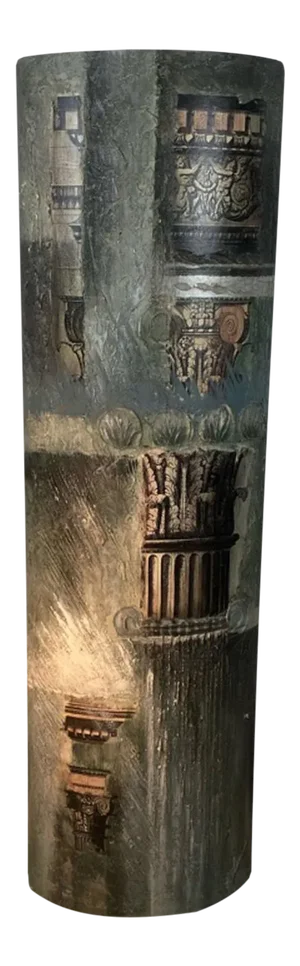 1970s Fornasetti Style Mixed Media Column Wall Art