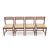 4 Italian-made chairs produced in the 1970s. Shaped solid wood structure. Backrest made of curved wooden slats. Woven...