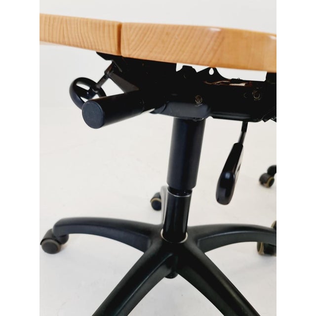 Vintage Bauhaus Swivel Office Cair in Wood by Stollgiroflex, 1990s For Sale - Image 15 of 18