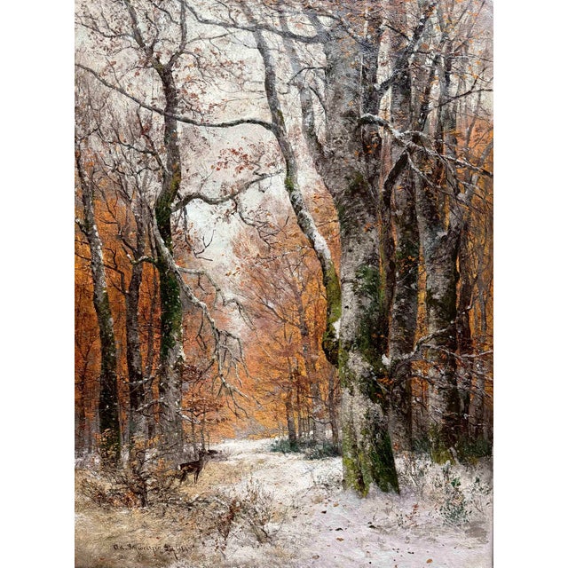 Gustav Adolf Schweitzer Dessau 1847 – 1914 Düsseldorf German Painter 'Winter Silence – Düsseldorf 1894' Signature: signed,...