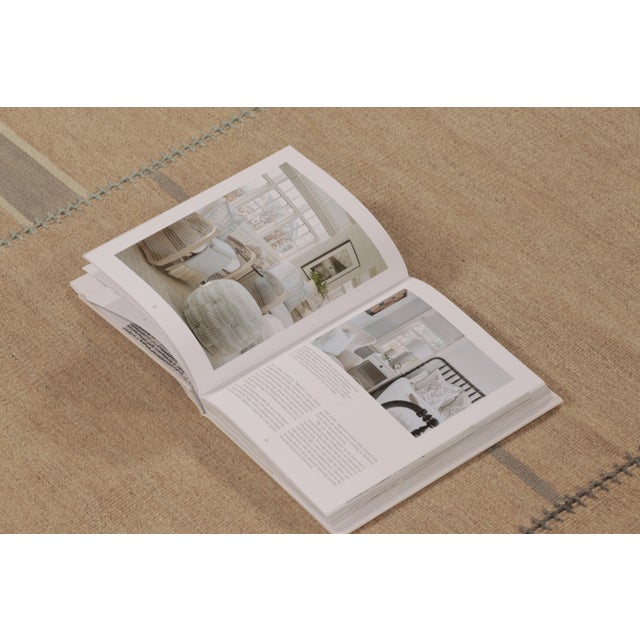 Textile Rug & Kilim’s Contemporary Kilim With Rectangular Designs in Beige & Blue For Sale - Image 7 of 10