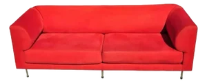 Late 20th Century Larry Laslo for Directional Red Modern Italian Bauhaus Style Chrome Leg Sofa