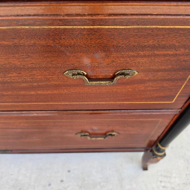 Rway French Empire Commode Dresser Buffet With Glass Top For Sale - Image 10 of 18