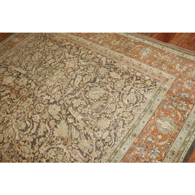 Rustic Antique Zabihi Collection Rustic Persian Bidjar Rug For Sale - Image 3 of 11
