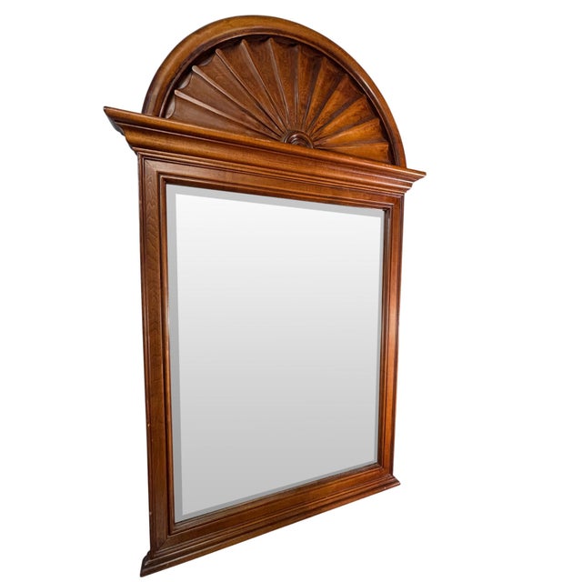 Thomasville Colonial Solid Wood Sunburst Mirror For Sale - Image 4 of 8