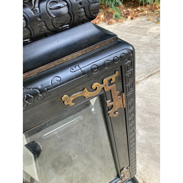 Ebony Early 20th Century Chinoiserie Temple Stand For Sale - Image 8 of 11