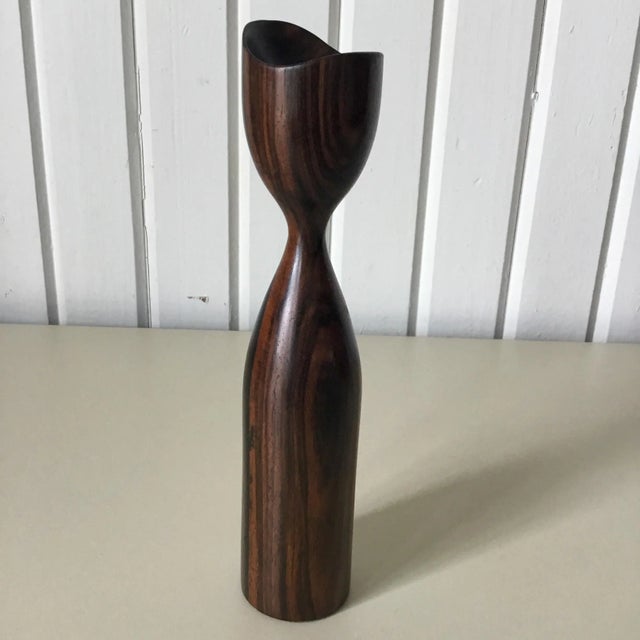 Danish Modern Hand Turned Rosewood Candlestick. We ALWAYS accept reasonable offers. Before it's gone forever... MAKE AN...