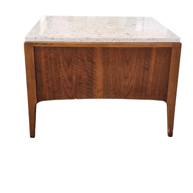 Wood Lane Rhythm Model 997-92 Walnut Cabinet End Table With Marble Top, C. 1962–1966 For Sale - Image 7 of 14