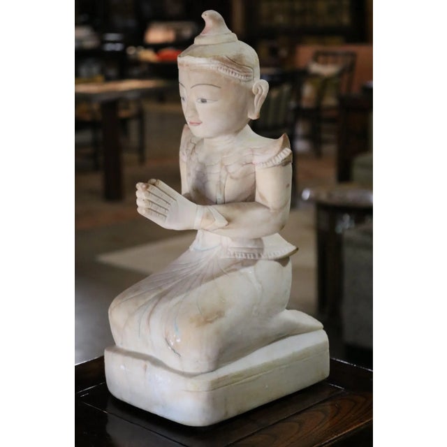 Soapstone Seated Angel Sculpture For Sale - Image 4 of 7