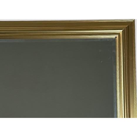 Early 21st Century Large Contemporary Traditional Gold Gilt Beveled Glass Rectangular Wall Mirror For Sale - Image 5 of 12
