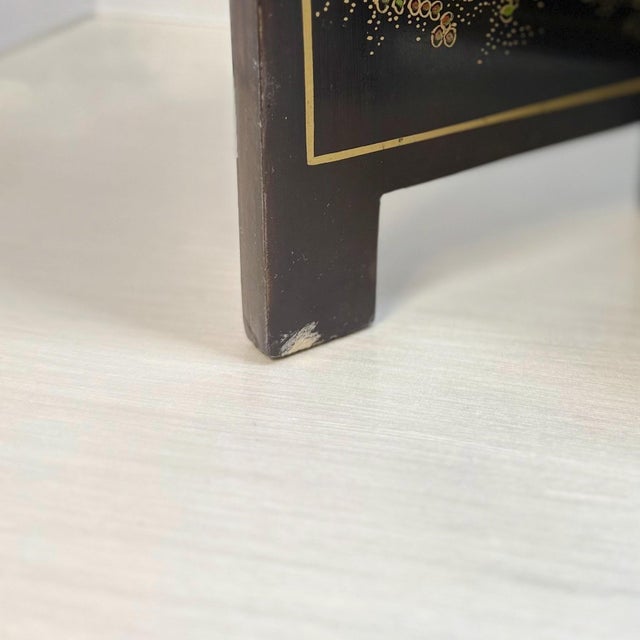 Vintage Japanese Lacquer & Hardstone Tabletop Screen (Dual-Sided) For Sale - Image 9 of 9