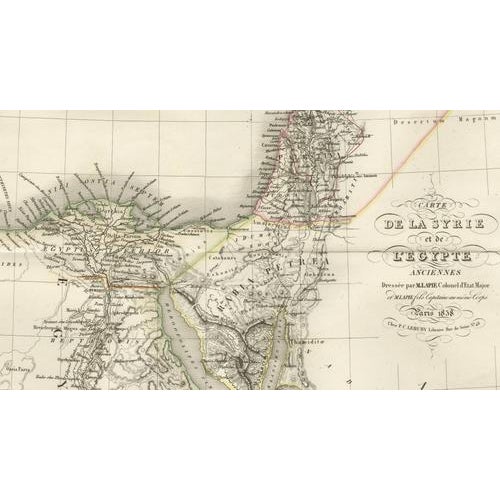 Antique Map of Syria, Egypt and the Nile Delta by Lapie, 1838 For Sale - Image 4 of 12