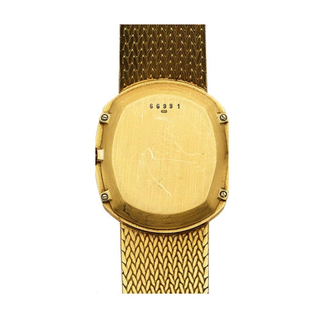 Champagne 1960s Audemars Piguet 28mm 18k Gold Brown Fumé Sunburst Mesh Bracelet Watch For Sale - Image 8 of 14