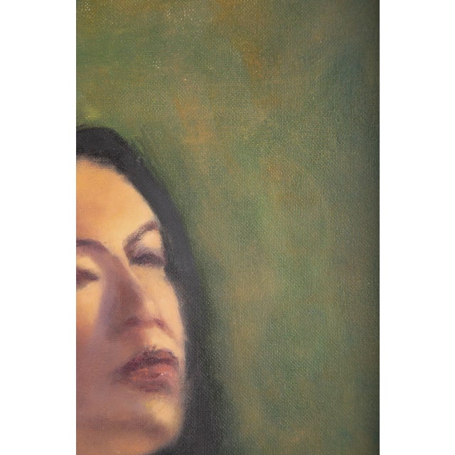 Original Portrait Oil Painting of a Woman, “Woman in Blue” For Sale - Image 4 of 6