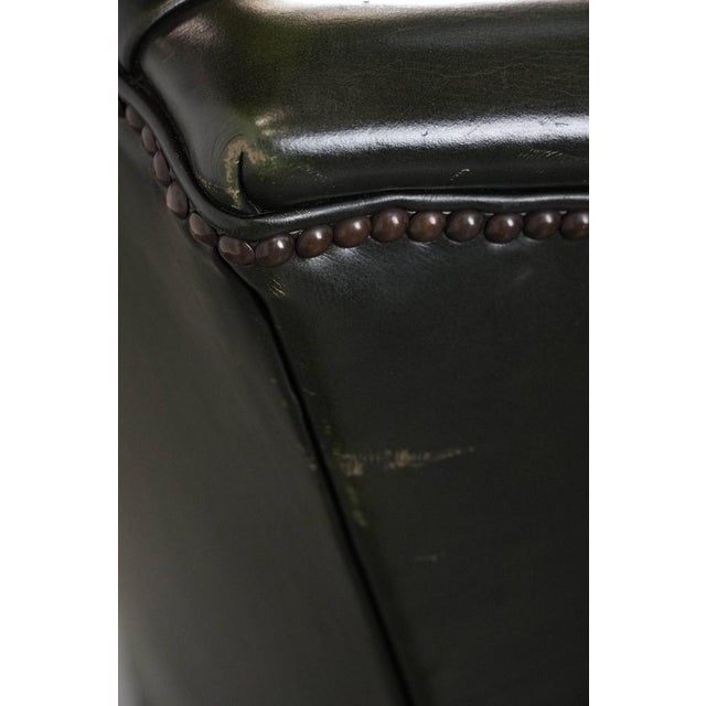 Chesterfield Wing Chair in Cowhide Leather For Sale - Image 16 of 17