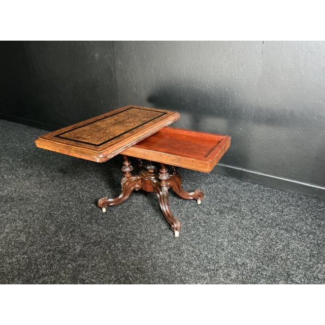 Victorian Burr Walnut Coffee Table, 1865 For Sale - Image 4 of 8