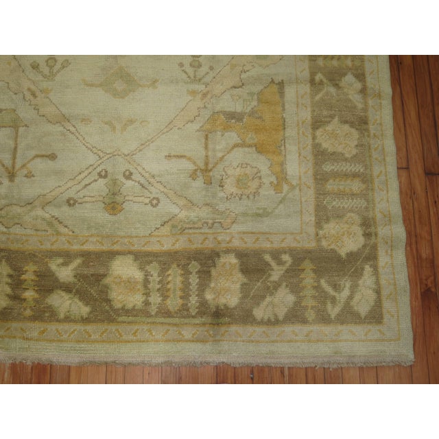 Vintage Inspired Square Size Turkish Oushak For Sale In New York - Image 6 of 6
