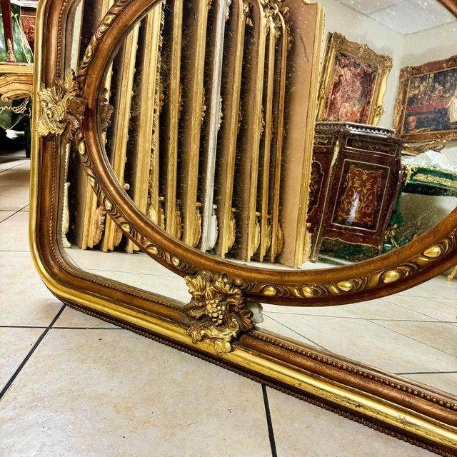 Wood Baroque Style Copper and Gold Wall Mirror For Sale - Image 7 of 8