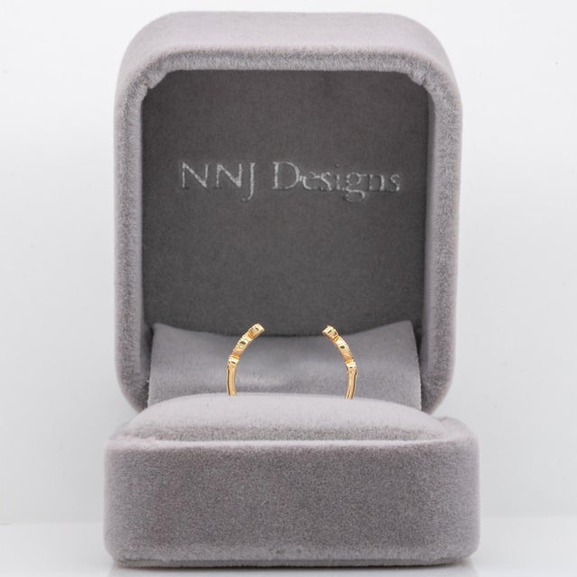 Stackable Natural Diamond Open Band in 14k Yellow Gold For Sale In Columbus - Image 6 of 11