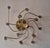 Gold Mid-Century Modern 3-Level Spiral Brass Chandelier with 12 Lights, 1960s For Sale - Image 8 of 8