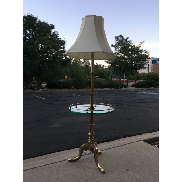 1960s Stiffel French Provincial Heavy Brass & Glass Table ...