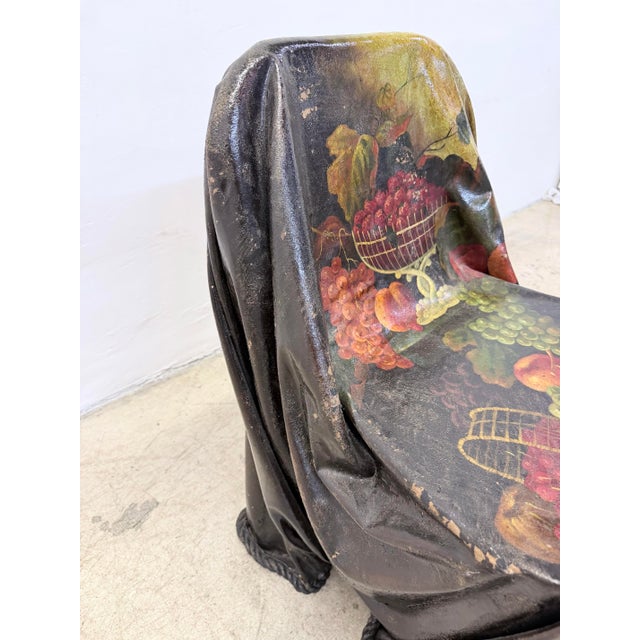 Brown Draped Fiberglass Hand Painted Occasional Chair, 1990s For Sale - Image 8 of 16