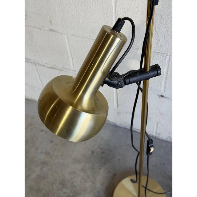 Mid 20th Century Mid-Century Modern Hamalux Gold Standing Lamp Metal For Sale - Image 11 of 12