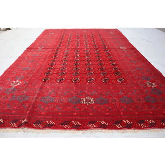 Hand-Knotted Afghan Bokhara Rug - 6.5 X 9.0 For Sale - Image 4 of 9