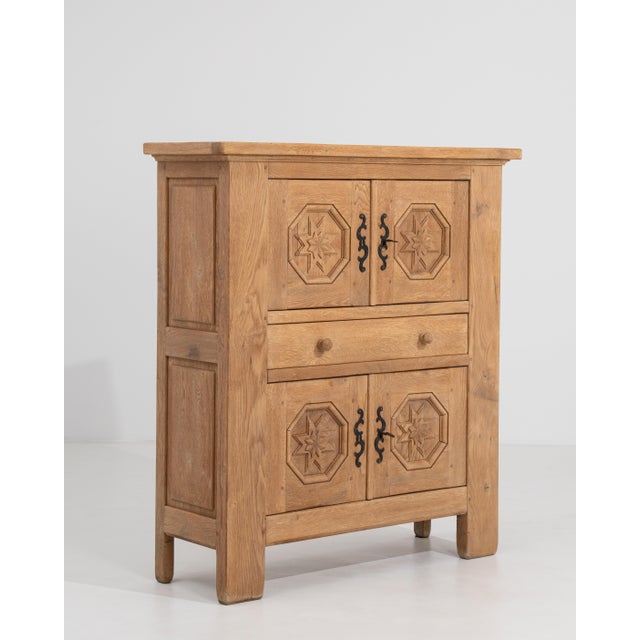 1970s Oak Brutalist Cabinet For Sale - Image 17 of 17