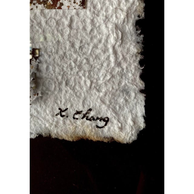 Tan Late 20th Century Abstract Paper Installation Wall Art, Framed in a Lucite Shadow Box For Sale - Image 8 of 9