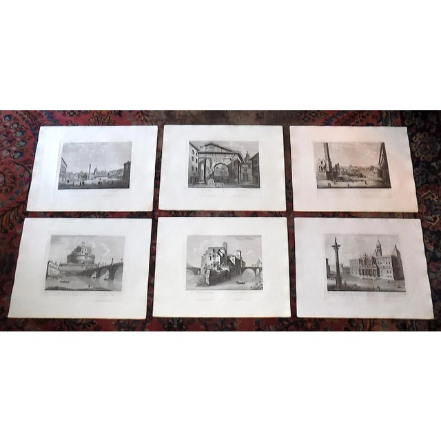 Antique 19th C. Imperial Folio Size Engraved Architectural Views of Rome - Set of 6 For Sale - Image 4 of 5