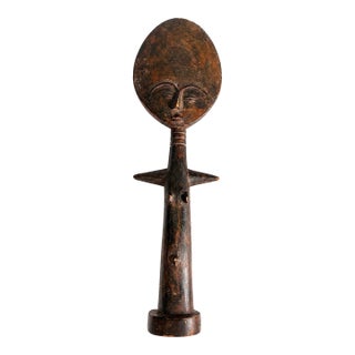 Vintage African Akan-Style Carved Wood Fertility Figure For Sale