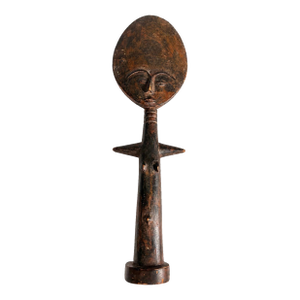 Vintage African Akan-Style Carved Wood Fertility Figure