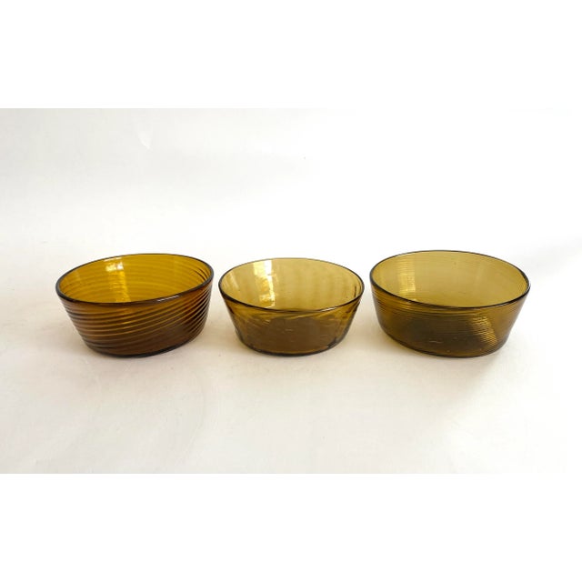 Mid-Century Mexican Artisan Handblown Glass Bowls - Set of 3 For Sale In Los Angeles - Image 6 of 6