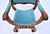 Teal Antique French Curule Throne Chair in Mohair For Sale - Image 8 of 10