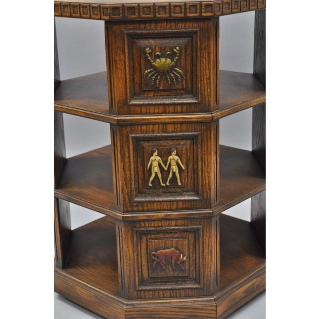 Zodiac Octagonal Revolving Bookcase Side Table Chairish